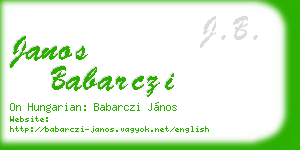 janos babarczi business card